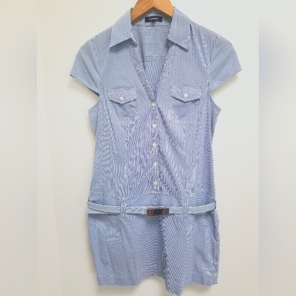 Blue and white dress, size S, Express